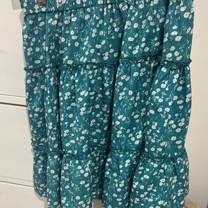 Floral Teal Skirt